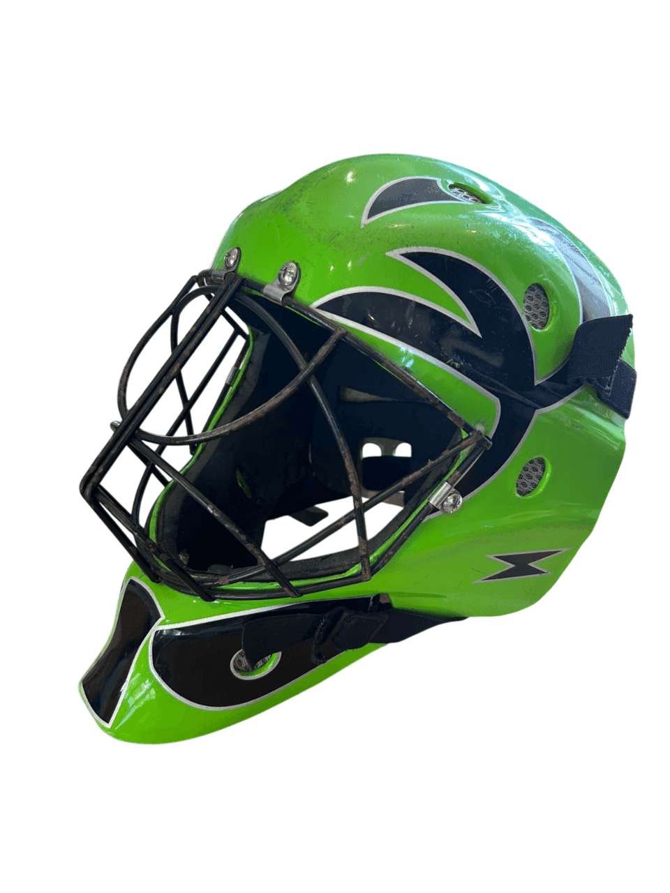 Budget Goalkeeper Helmet green field hockey goalie helmet refurbished condition