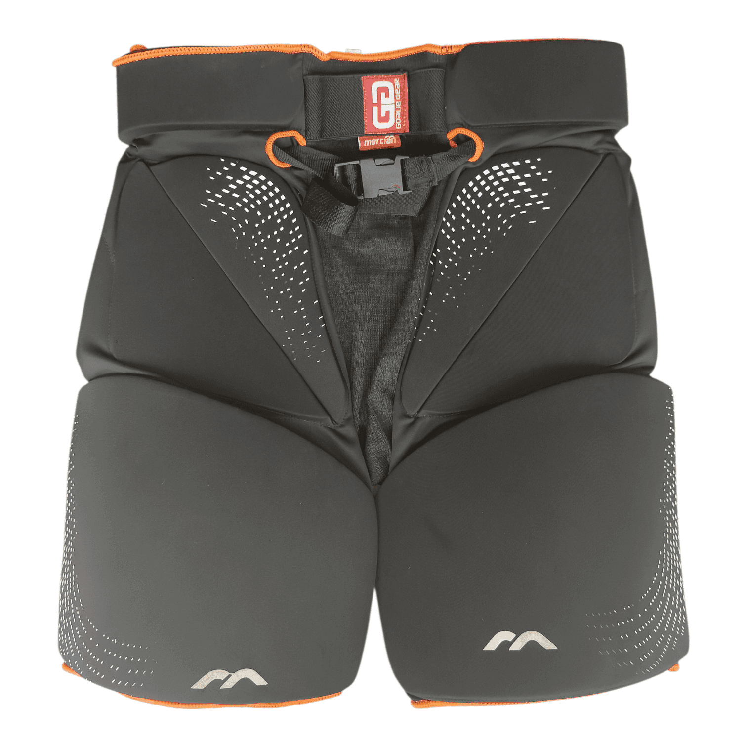 Mercian Genesis 0.2 GK Shorts black orange field hockey goalkeeper pants with over-shorts Used Very Good condition