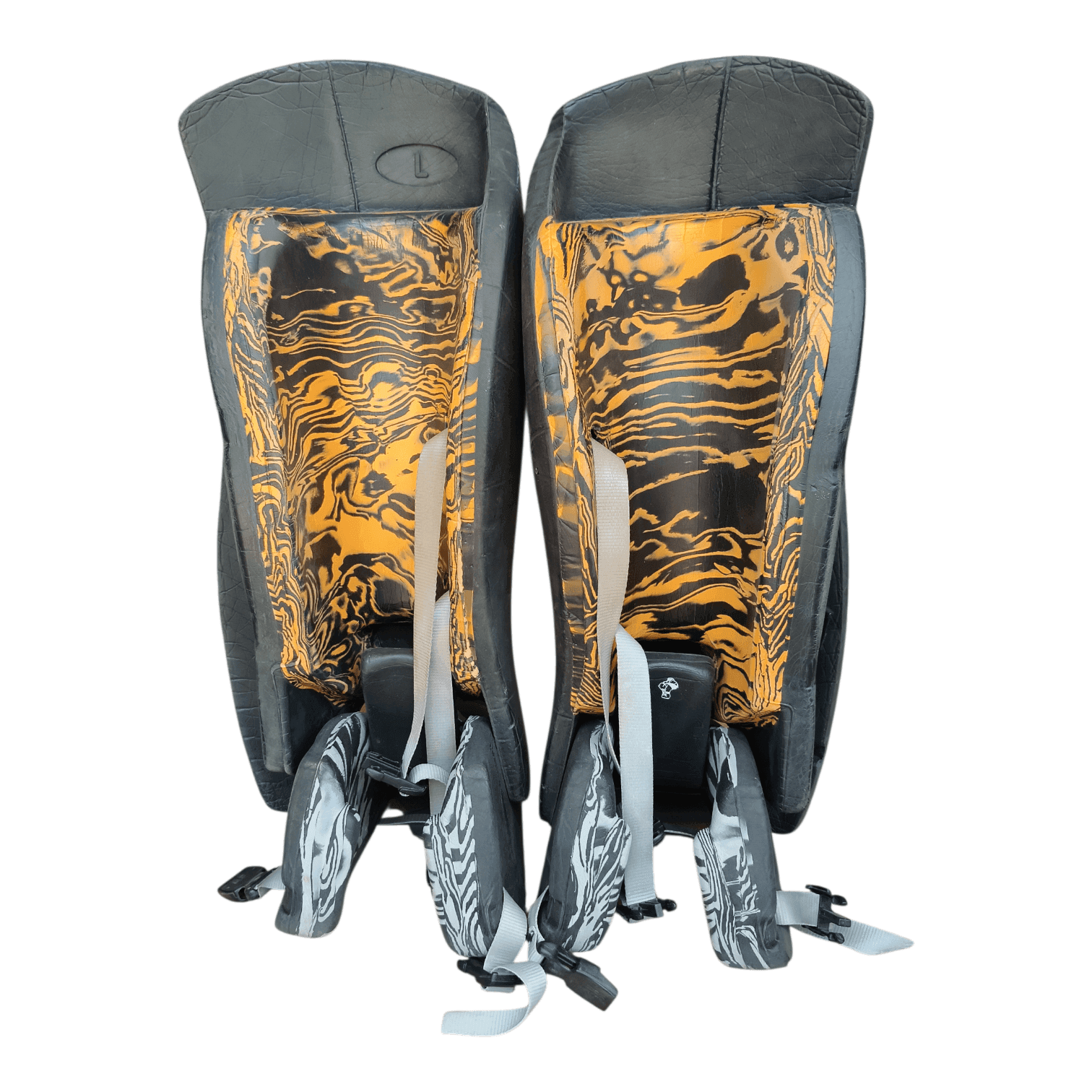 OBO Cloud legguards and ROBO kickers Large field hockey goalkeeper set in black and orange