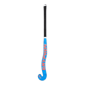 Gryphon Sentinel Pro 37 inch field hockey goalkeeper stick in blue and coral with black grip