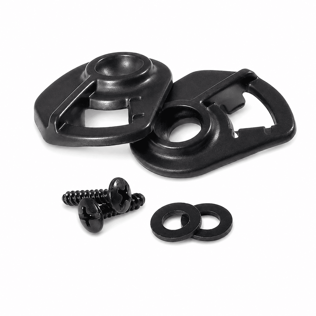 OBO ABS throat protector pivot set with black fittings, screws and washers for goalkeeper helmets